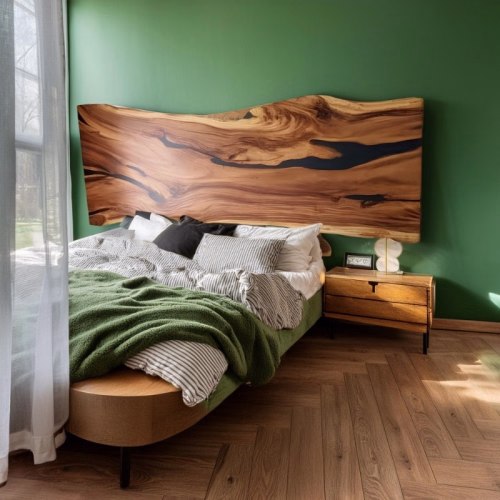 Bulk Black Live Edge Epoxy Resin Headboard
