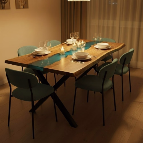 Bulk Dining Table Set with 6 Chairs for Hotels