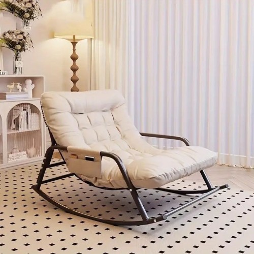 Beige Rocking Chair for Two Persons