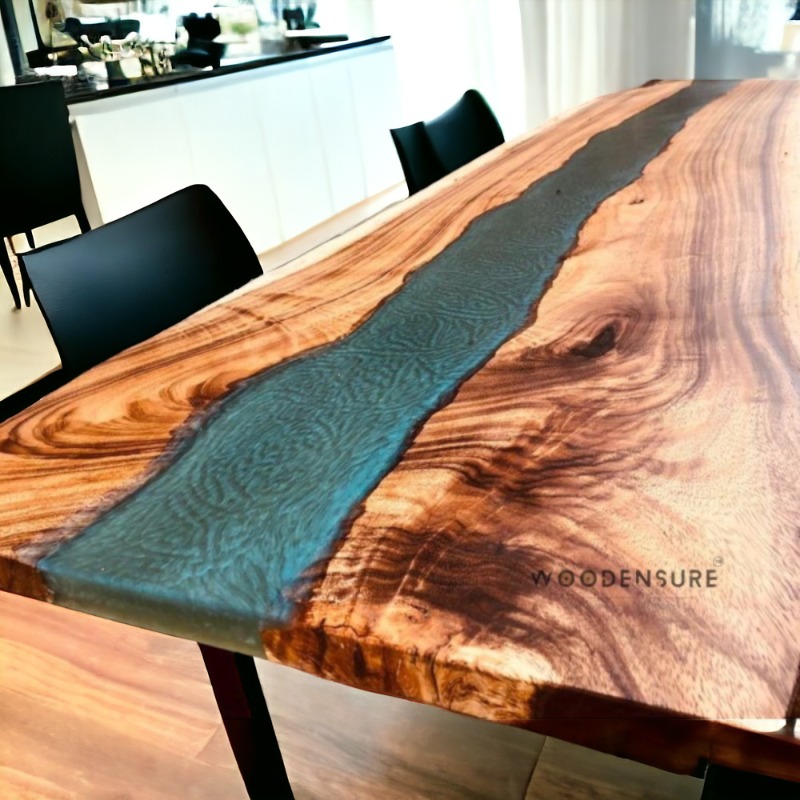 Horizon Cyan Epoxy Resin  Dining Table