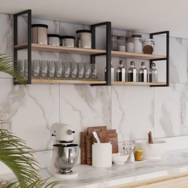 Ceiling Decorative Shelf Hanger - 2-Tier Industrial Storage Rack