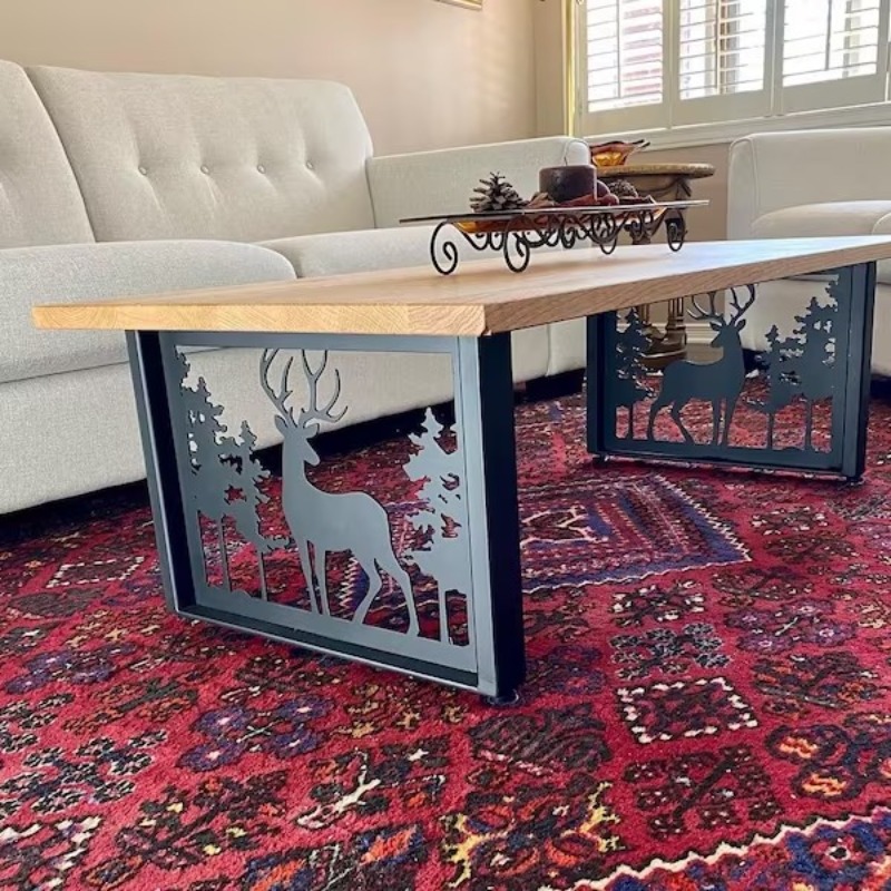 ElevateArc Handmade Mild Steel Table Base with Modern Style for Dining and Coffee ...