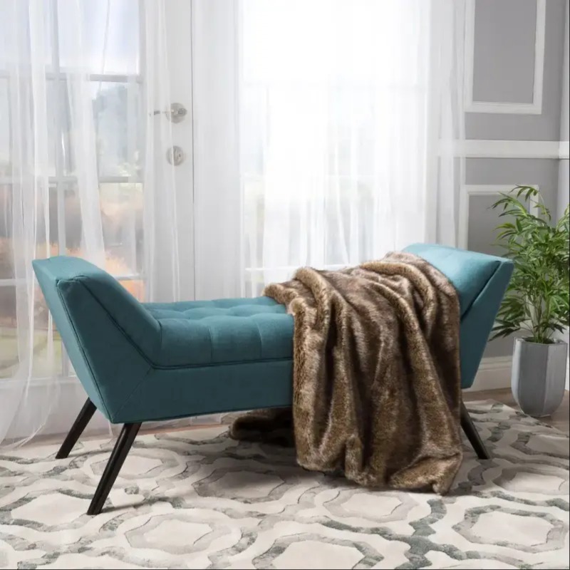 Urban Chic Blue Velvet Trio Bench