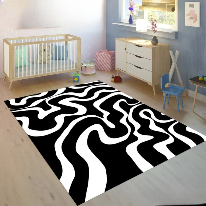 Zebra Chic Monochrome Safari Rug