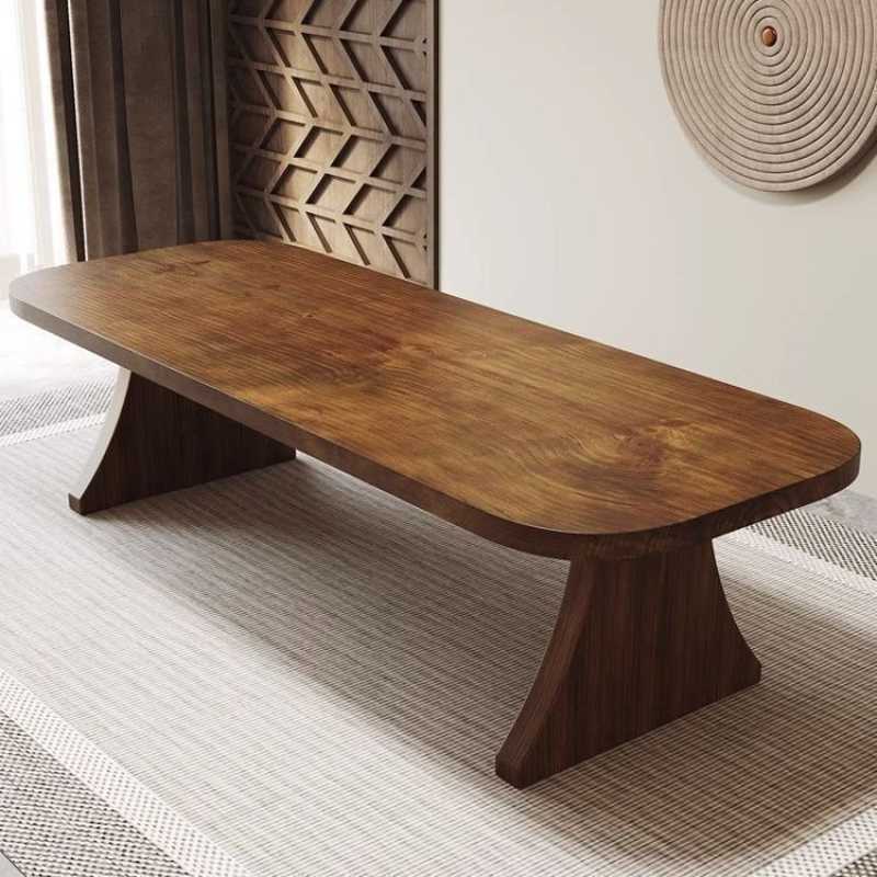ElyriaBloom Acacia Wood Dining Table |  Minimal Sleek Design with Wooden Legs | 6-...