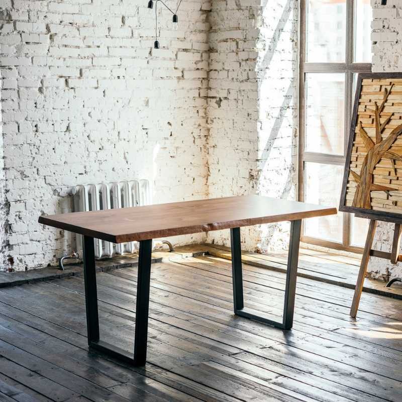 CelestiaEdge Acacia Dining Table | Solid Wood with Metal Legs | 6-Seater | Dining ...