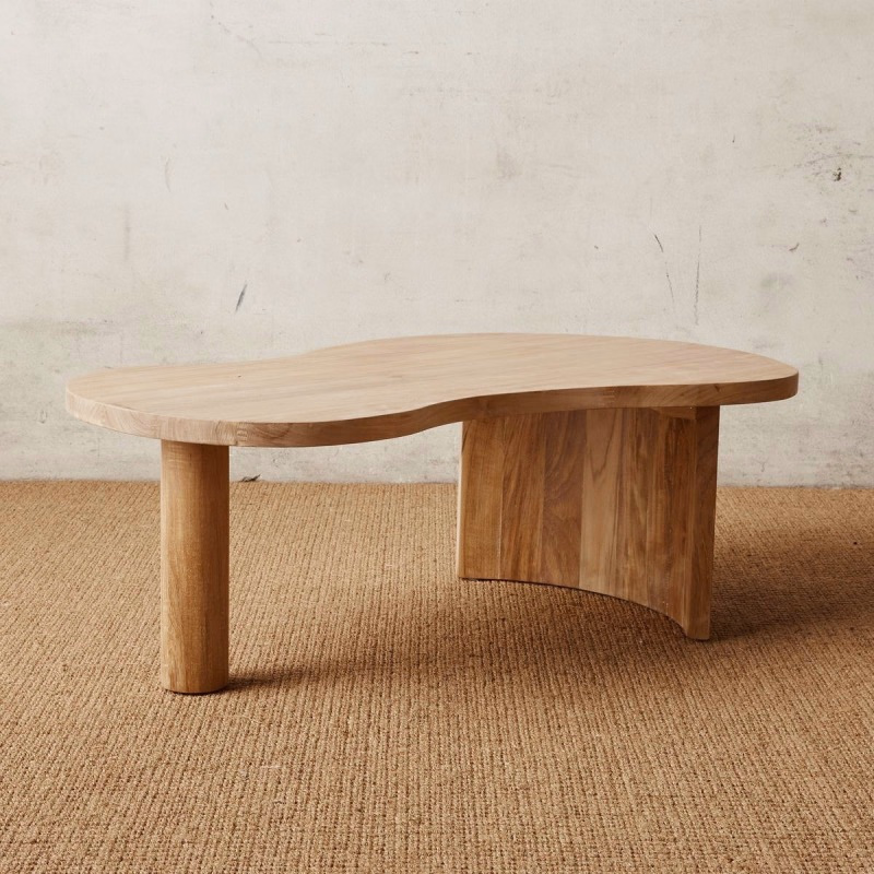 Japandi Freeflow wooden Coffee Table – Handcrafted Organic Kidney Shape Freeform –...