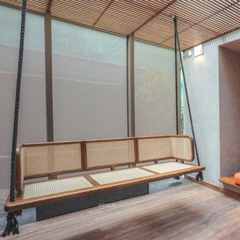 Wooden Swing Chair-Stylish & Durable Swing Wooden Chair (in Brown)