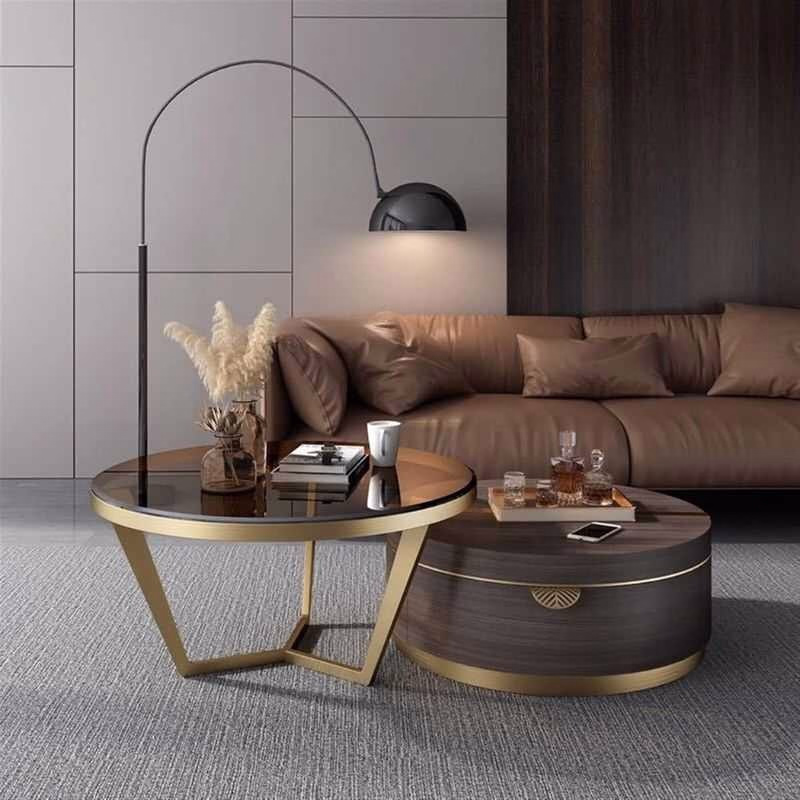 Nyx Glass Luxury Center Table Set with Gold Frame | Luxuriant Appeal for Living Ro...