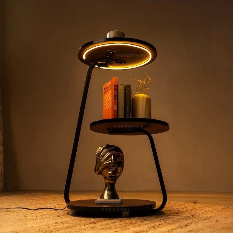 Modern Bedside Table with LED Light | Premium Minimal N...