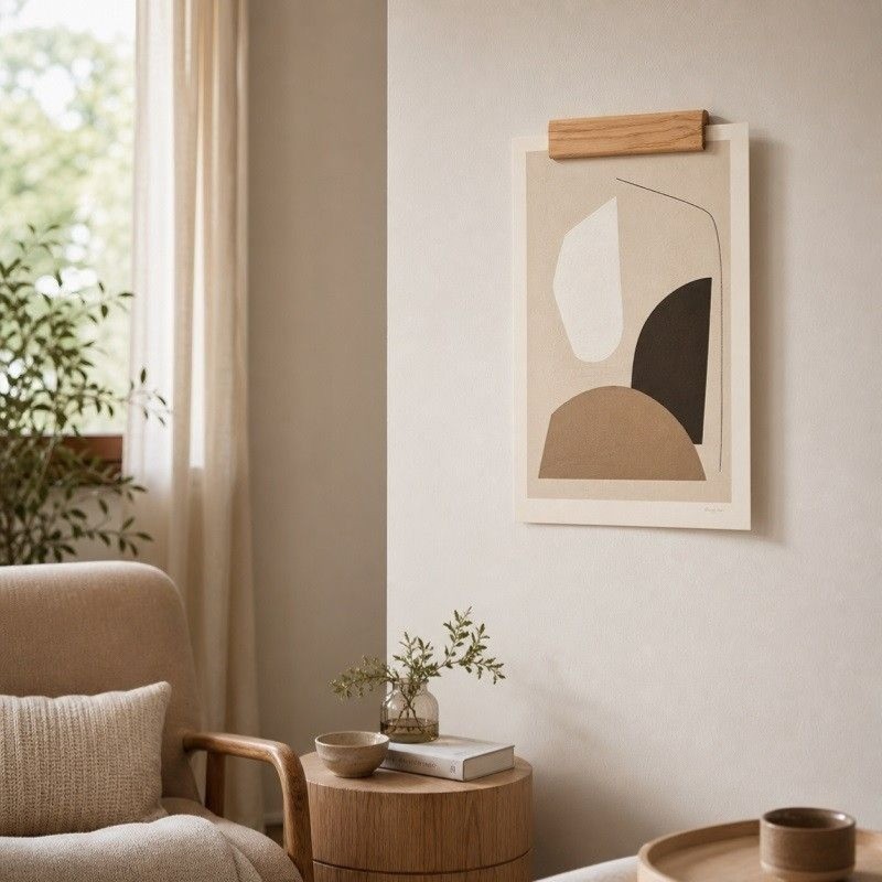 Acacia Wood Poster Hanger, Poster Holder – Wooden Locking Rod Design