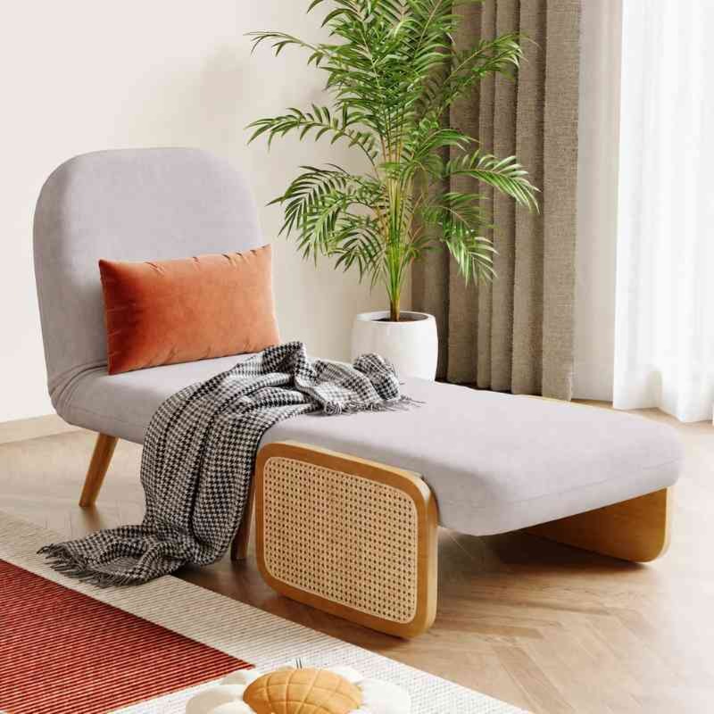 Grey Mid-Century Sleeper Sofa Come Bed – 3-in-1 Convert...