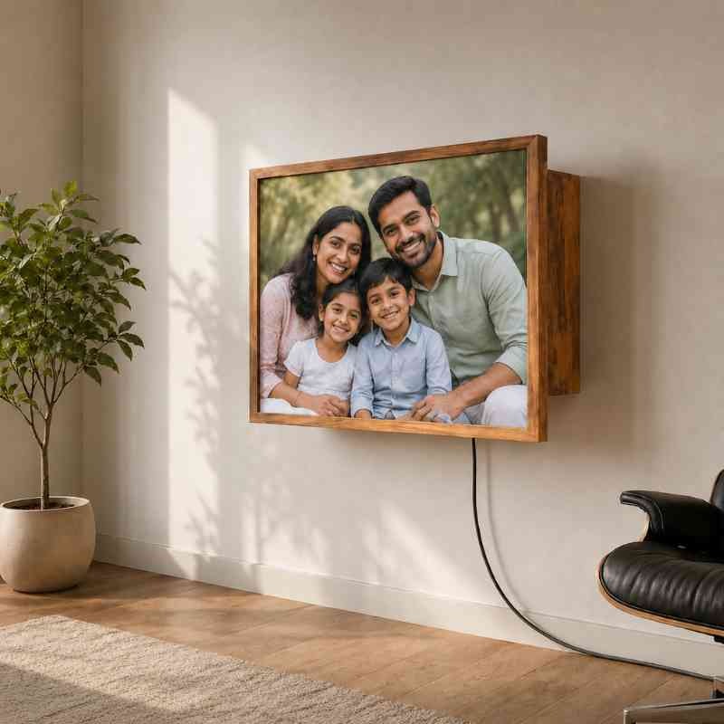 Acacia Wood Fold Down Wall Mounted Desk with Personaliz...