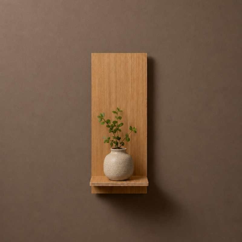 Modern Vertical Wooden Wall Shelf for Vase & Home Decor
