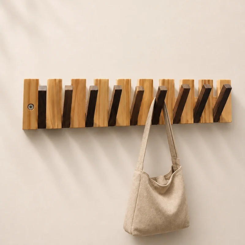 DailyHold Wall Mounted Hook Rack Hanger Rail for Coats & Bags