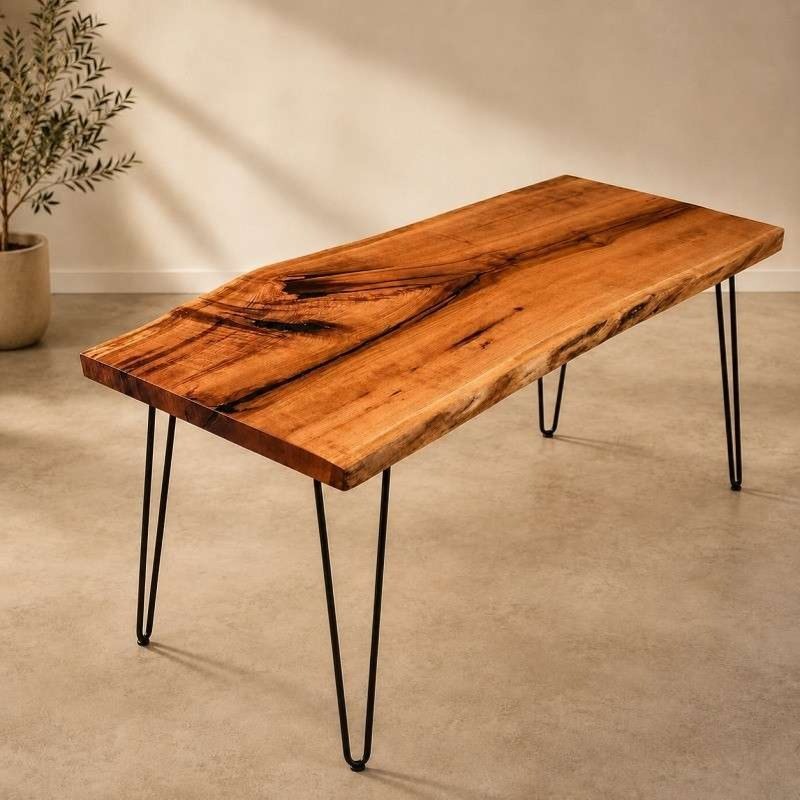 Meager Black Epoxy Resin Coffee Table