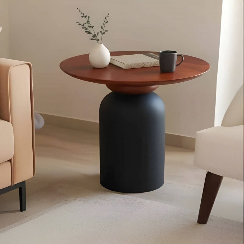 Elegant Wooden Pedestal Side Table