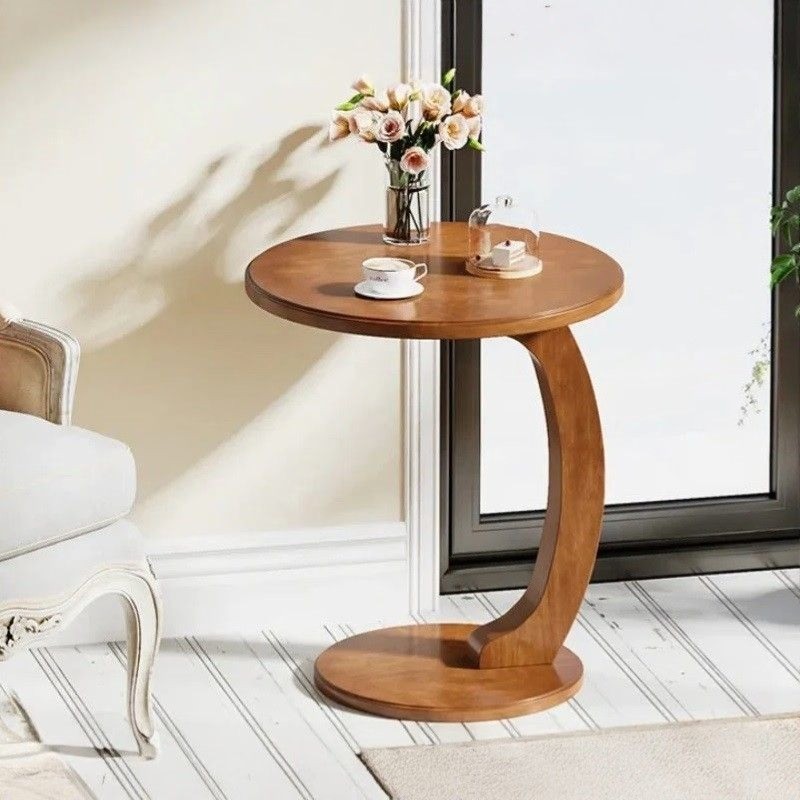 Solid Wood Round C Shape Side Table
