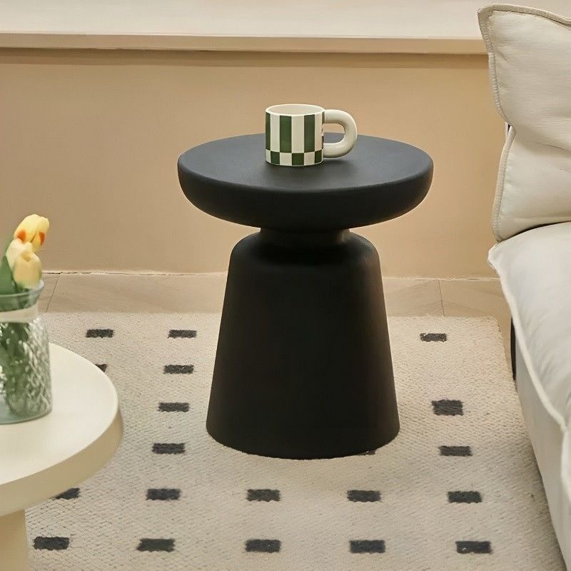 Vionna Side Table | Black Finish with Pedestal Base | Minimalist Design | Living R...