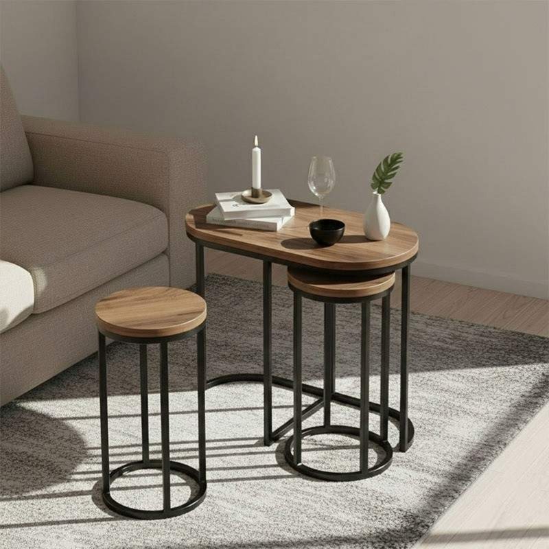 Round Nesting Table Set of 3