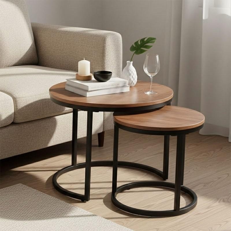 Wooden Nesting Table set of 2