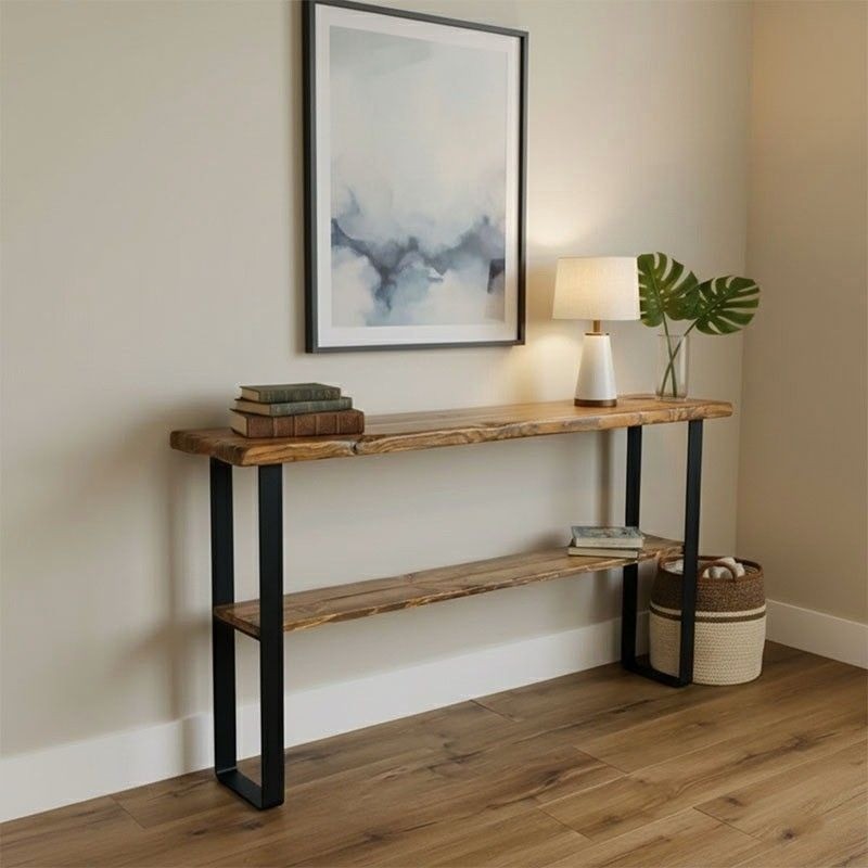 lumber Wooden Live Edge Console Table