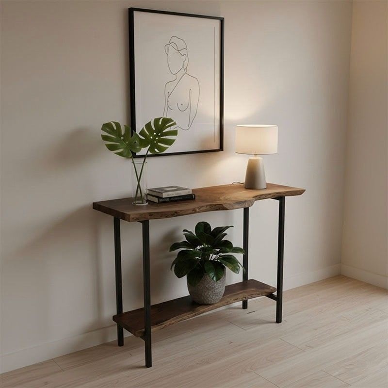 Timber Wooden Live Edge Console Table