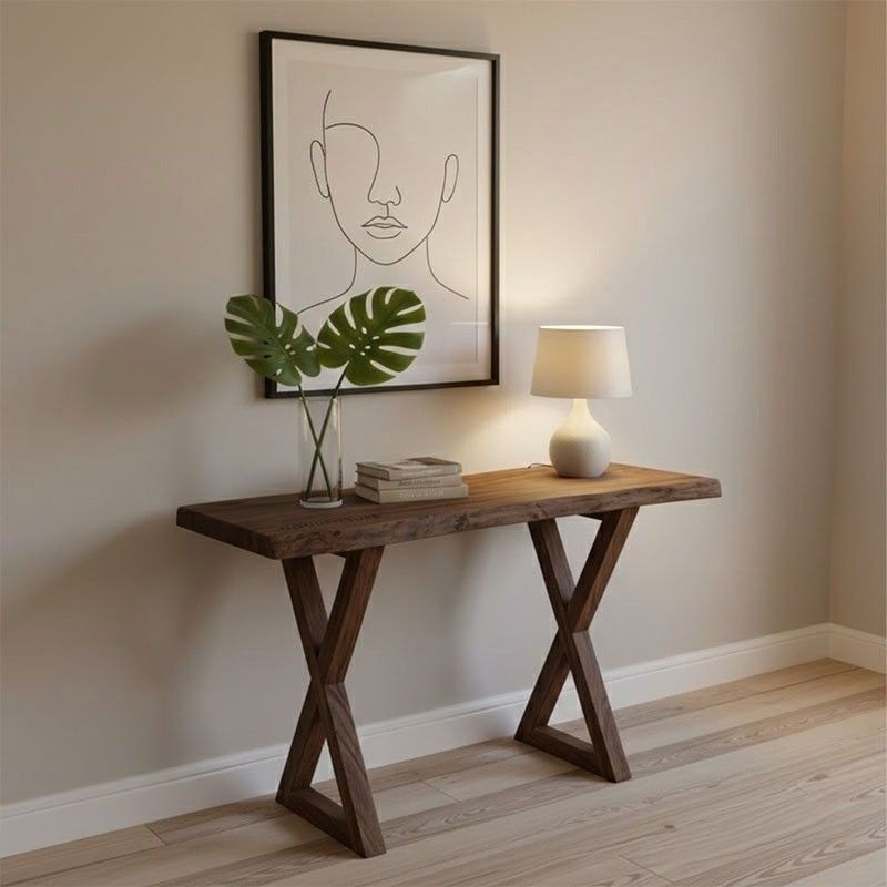 Nature's Wooden Live Edge  Console Table
