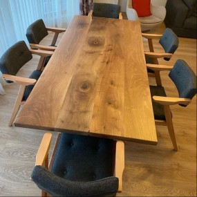 Solid Wood Dining Table ,Natural Wooden Table / Office Table / Farmhouse Kitchen T...