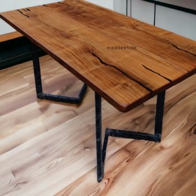 Onyx Oasis Solid wood Dining Table with little Epoxy Work