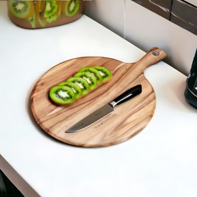 Circular Acacia Wood Chopping Board