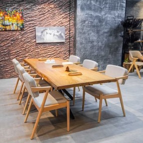 Natural finish live edge dining table for elegant dining spaces live edge solid wo...