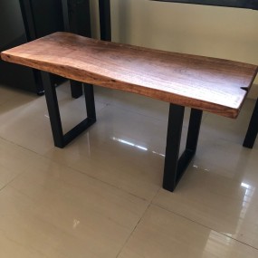 Live Edge Bench With Metal base Frame