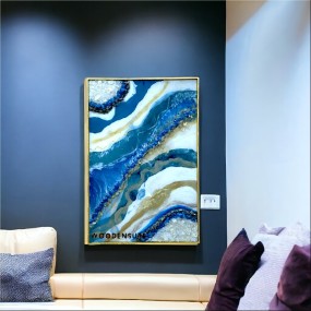 Midnight Blue Epoxy Resin Wall Art