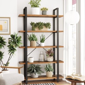 Angular Book Shelve Metal & Solid Wood