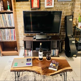 Amber Elegance Live Edge Solid Wood Centre Table