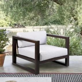 Beige Bliss Metal Lounge Chair | Outdoor Single Sofa Chair