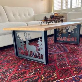 ElevateArc Handmade Mild Steel Table Base with Modern Style for Dining and Coffee ...