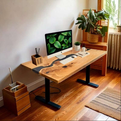 Omniprime translucent black epoxy resin standing table ...