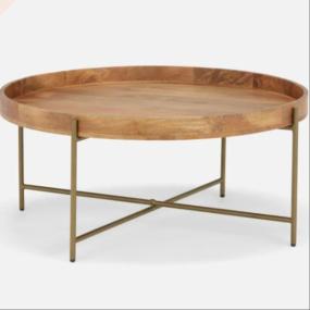 Brass-Base Round Coffee Table