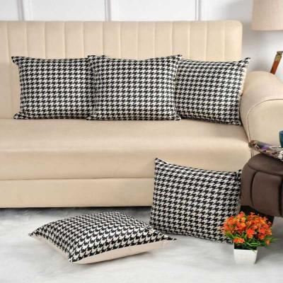 MONO HOUNDSTOOTH CUSHION SET | LUXURY SET OF 5 PILLOWS | MONOCHROME ELEGANCE