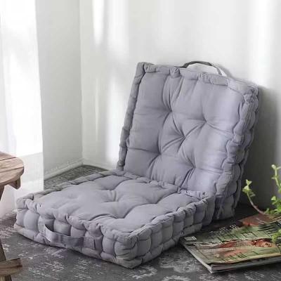 CloudTuft Floor Cushion | Grey Fabric with Foldable Backrest | Lounge Seating | Li...