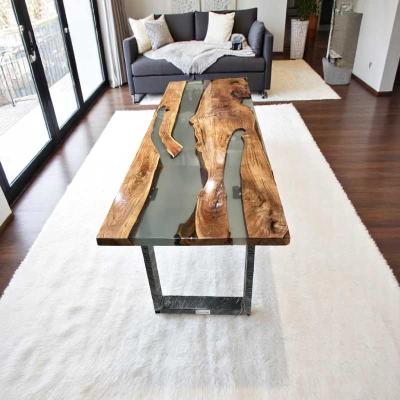 Luxora Solid Wood Epoxy Table with Blue River Style – 4 to 6 Seater Dining