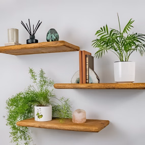 Wooden Rustic Floating Shelf Set of 3