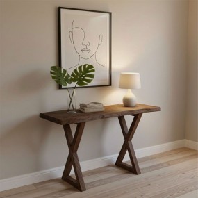 Nature's Wooden Live Edge  Console Table